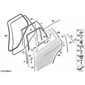 BMW Door Weatherstrip Rear - Genuine BMW 51227289638
