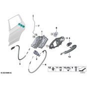 BMW Door Latch Cable - Genuine BMW 51227409276