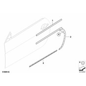 BMW Channel CoverExteriorDoor Front Left (Black) - Genuine BMW 51337077937