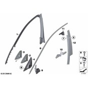 BMW Cover Column B Door Front Right (Gloss Black) - Genuine BMW 51337185226