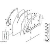 BMW Finisher Window Frame B-Pillar Fr Door (Gloss Black) - Genuine BMW 51337207832