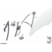 BMW Window Regulator Front Right - Genuine BMW 51337223652