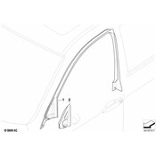 BMW Cover Window Frame Door Front Left - Genuine BMW 51337258575