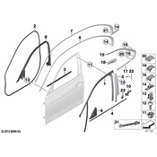 BMW SealingWindow FrameInterior Frnt Right - Genuine BMW 51337259382