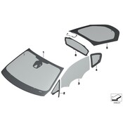 BMW Door Window Left - Genuine BMW 51337313011