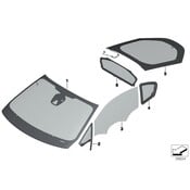 BMW Side Window Green Door Front Left - Genuine BMW 51337313015