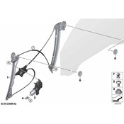 BMW Window Regulator Front Right (428i 435i 428i xDrive 435i xDrive) - Genuine BMW 51337352748
