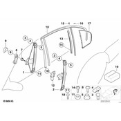 BMW Window Guide Web Cover Right (Gloss Black) - Genuine BMW 51342695288