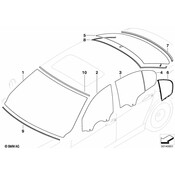 BMW Door Window Rear Right - Genuine BMW 51347060268