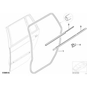 BMW Outer Weatherstrip Left (Gloss Black) - Genuine BMW 51347890693
