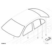 BMW Fixed Door Window Green Left - Genuine BMW 51348159173