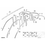 BMW Cover Window Guide Web Exterior Left - Genuine BMW 51348159877