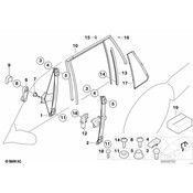 BMW Window Guide Web Cover Right (Black) - Genuine BMW 51348208996