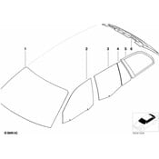 BMW Side WindowGreen FixedLeft Rear Door - Genuine BMW 51348209005
