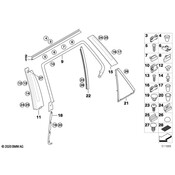 BMW Cover Window Frame Right Rear Door (Chrom) - Genuine BMW 51348408428