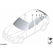 BMW Fixed Door Window Green Left - Genuine BMW 51352990395