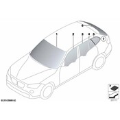 BMW Fixed Door Window Green Right - Genuine BMW 51352990396