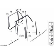 BMW Channel Cover Outer Door Rear Right (Chrom) - Genuine BMW 51352990880