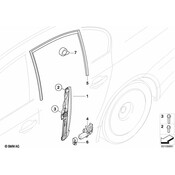 BMW Left Rear Window Guide - Genuine BMW 51357033805