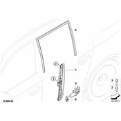 BMW Left Rear Window Guide - Genuine BMW 51357044181