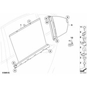 BMW Roller Sun ScreenTriangular Window Left (Black) - Genuine BMW 51357071111