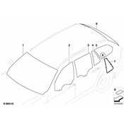 BMW Fixed Door Window Left - Genuine BMW 51357119941