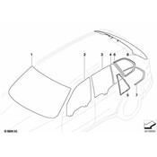 BMW Side Window Black Door Rear Left - Genuine BMW 51357163751