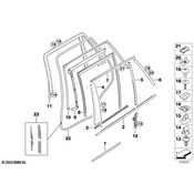 BMW Channel Cover Outer Door Rear Right (Chrom) - Genuine BMW 51357174394
