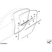 BMW Door Weatherstrip Rear - Genuine BMW 51357178016