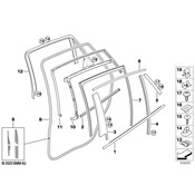 BMW Window Guide Web Cover Right (Gloss Black) - Genuine BMW 51357187212