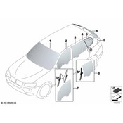BMW Side Window Fixed Black Rear Left (Ssg) - Genuine BMW 51357205601