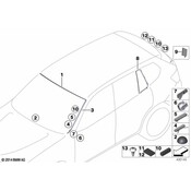 BMW Frame For Fixed Side Window Right - Genuine BMW 51357205604