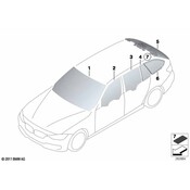 BMW Door Window Rear Left - Genuine BMW 51357259841