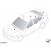 BMW Side Window Fixed Rear Right - Genuine BMW 51357269554