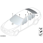 BMW Side WindowGreen FixedLeft Rear Door - Genuine BMW 51357311245