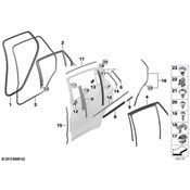 BMW Window Guide Web Outside Left - Genuine BMW 51357317783