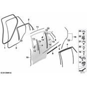 BMW Finisher Window Frame Top Door Rr Rt (Alu Satiniert) - Genuine BMW 51357317808