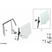 BMW Window Guide Left Rear Door - Genuine BMW 51357335497