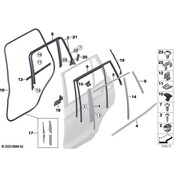 BMW Window Frame Cover Rear Left Door (SwHgl) - Genuine BMW 51357335677