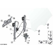BMW Window Lifter Without Motor Rear Left - Genuine BMW 51357365257