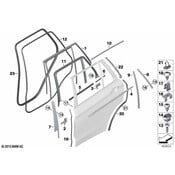 BMW Insert Door Window Glass Right - Genuine BMW 51357387420