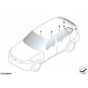 BMW Side Window Green Door Rear Left - Genuine BMW 51357470625