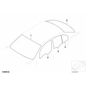 BMW Side WindowGreen FixedRight Rear Door - Genuine BMW 51358223814