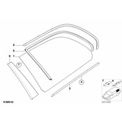 BMW Right Rear Moulding (Gloss Black) - Genuine BMW 51362427438