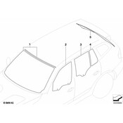 BMW Side Window Black Door Rear Right - Genuine BMW 51363401866