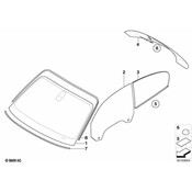 BMW Side Window Rear Right (Chrom) - Genuine BMW 51372996220