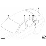 BMW Side WindowBlackWith Gasket Left (Ssg) - Genuine BMW 51377189269