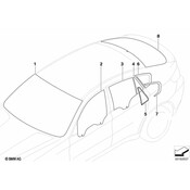 BMW Side WindowBlackWith Gasket Right (Ssg) - Genuine BMW 51377189270