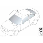 BMW Side Window Rear Right (Alu) - Genuine BMW 51377294344