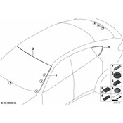 BMW Finisher Side Window Rear Right (Titan Light) - Genuine BMW 51377377894